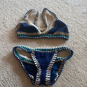 NWOT Navy Crochet Bikini